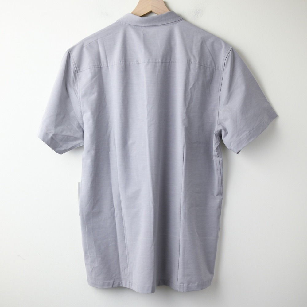 Vuori Bridge Button Down Mens XL Fog Grey Short Sleeve Performance Shirt V184 - Picture 5 of 11